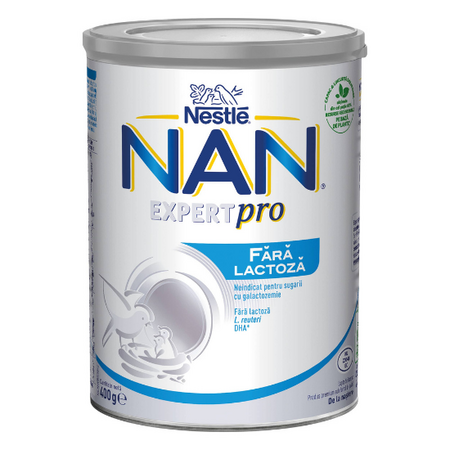 Lapte praf de inceput pentru bebelusi, fara lactoza Nan Expert Pro, +0 luni, 400 g, Nestle