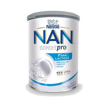Lapte praf de inceput pentru bebelusi, fara lactoza Nan Expert Pro, +0 luni, 400 g, Nestle