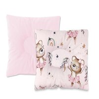 Perna bebelus profilata cu doua fete Velvet, 23x26 cm, Pink, Little Ballerina, MimiNu