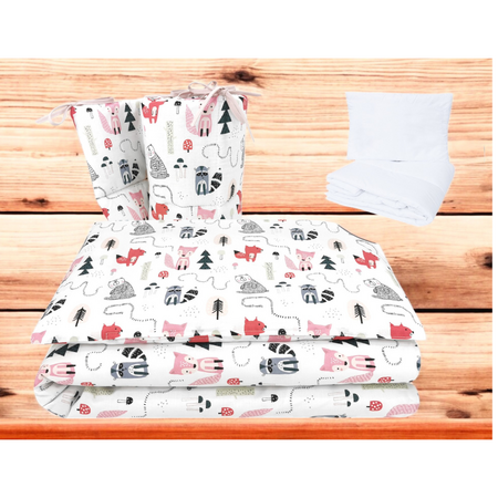 Lenjerie patut cu 5 piese, Fox, 120x60 cm, MimiNu 685355