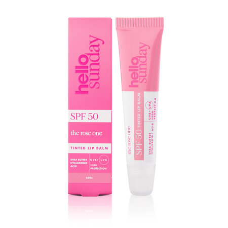 Balsam de buze Rose cu unt de shea si acid hialuronic SPF50, 15 ml, Hello Sunday