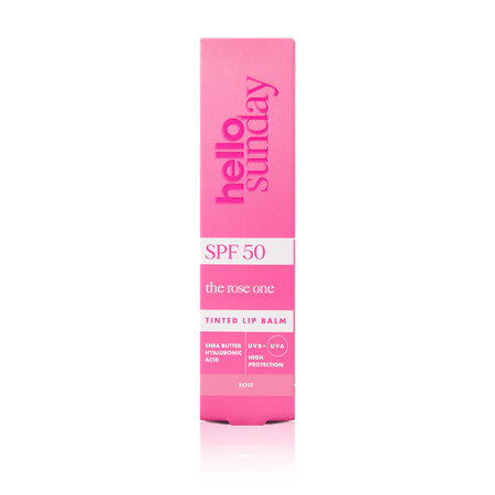 Balsam de buze cu unt de shea si acid hialuronic SPF50, Rose, 15 ml, Hello Sunday 639283