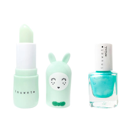 Set balsam de buze si oja pentru copii, cu parfum de mere, Inuwet 639311