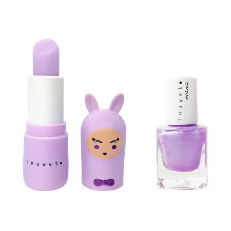 Set balsam de buze cu parfum de marshmallow si oja cu parfum de afine, Inuwet 639349