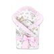 Paturica de infasat cu volanase si panglica, Sweet Deer Pink, 75x75 cm, MimiNu 639355