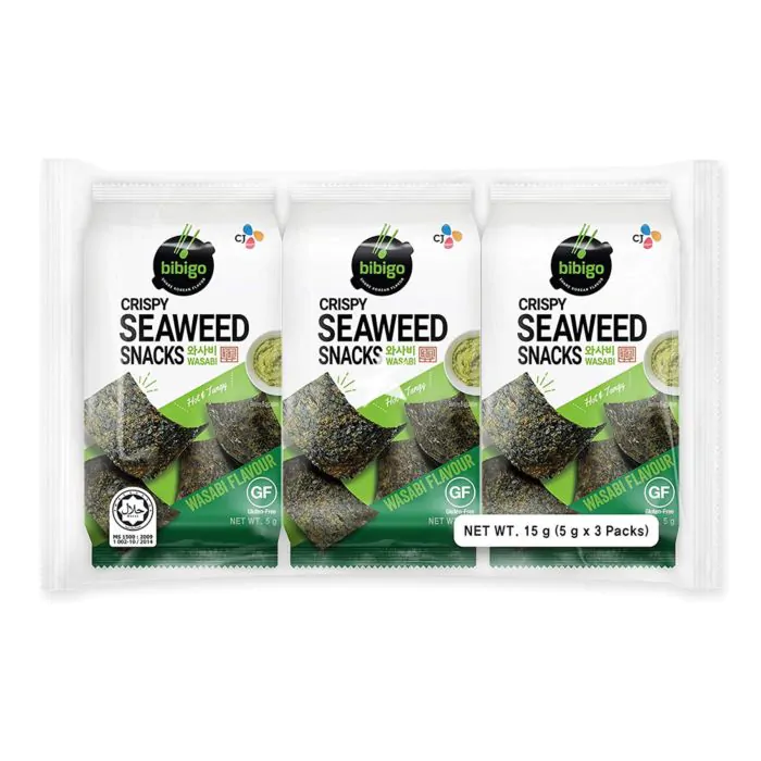 Snack Alge Marine Wasabi, 3 x 5 g, Bibigo