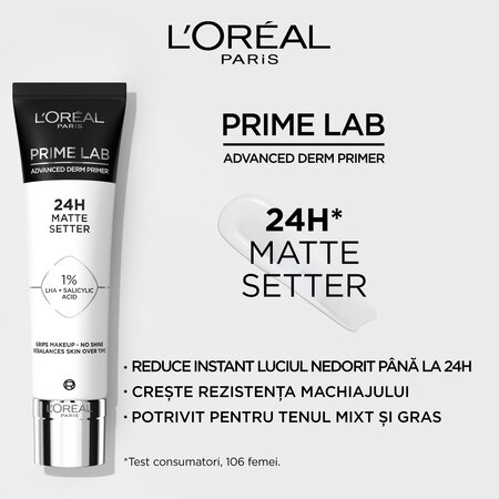 Baza de machiaj cu efect matifiant Prime Lab, 30 ml, L'oreal Paris 639481
