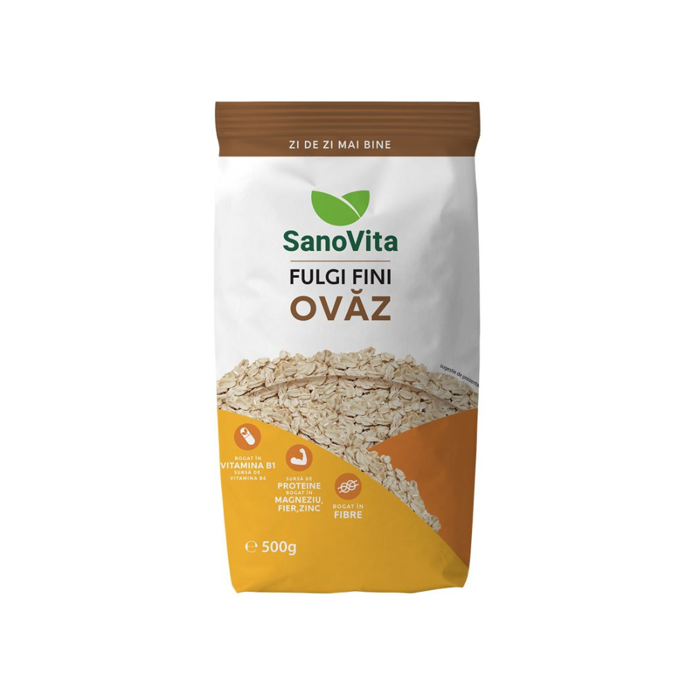 Fulgi fini de ovaz, 500 g, Sanovita