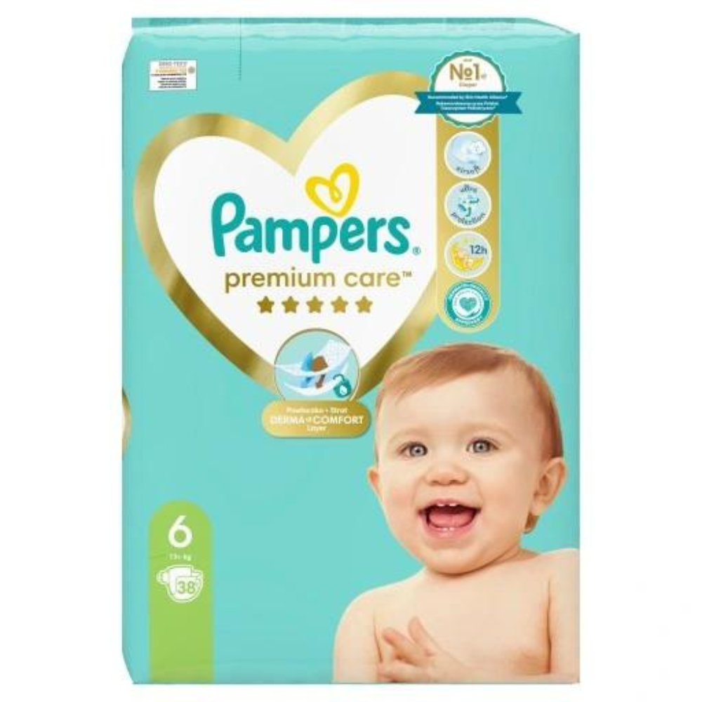 Scutece Premium Care, Nr.6, 13+ kg, 38 buc, Pampers