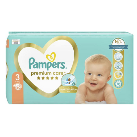 Scutece Premium Care, Nr.6, 6-10 kg, 60 buc, Pampers