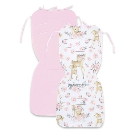 Salteluta pentru carucior reversibila, Sweet Deer Pink/Pink, 78 x 34 cm, MimiNu