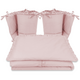 Set lenjerie pentru patut 5 piese, cu volanase si doua protectii laterale Royal, Powder Pink, 120x60 cm, MimiNu 685317
