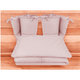 Set lenjerie pentru patut 5 piese, cu volanase si doua protectii laterale Royal, Powder Pink, 120x60 cm, MimiNu 685314