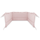 Set lenjerie pentru patut 5 piese, cu volanase si doua protectii laterale Royal, Powder Pink, 120x60 cm, MimiNu 685316
