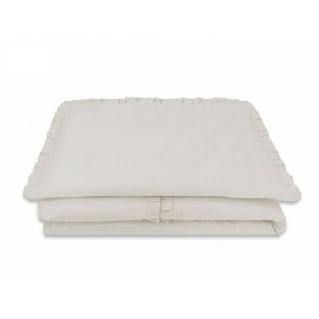 Set lenjerie pentru patut 5 piese, cu volanase, pilota si perna Royal, Beige, 120x60 cm, MimiNu 639686