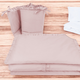 Set lenjerie pentru patut 5 piese, cu volanase, pilota si perna Royal, Powder Pink, 120x60 cm, MimiNu 685285