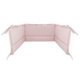Set lenjerie pentru patut 5 piese, cu volanase, pilota si perna Royal, Powder Pink, 120x60 cm, MimiNu 685288