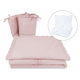 Set lenjerie pentru patut 5 piese, cu volanase, pilota si perna Royal, Powder Pink, 120x60 cm, MimiNu 685287