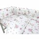 Set lenjerie pentru patut 5 piese, cu volanase, pilota si perna, Pink Ballerina, 120x60 cm, MimiNu 639705