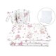 Set lenjerie pentru patut 5 piese, cu volanase, pilota si perna, Pink Ballerina, 120x60 cm, MimiNu 639703