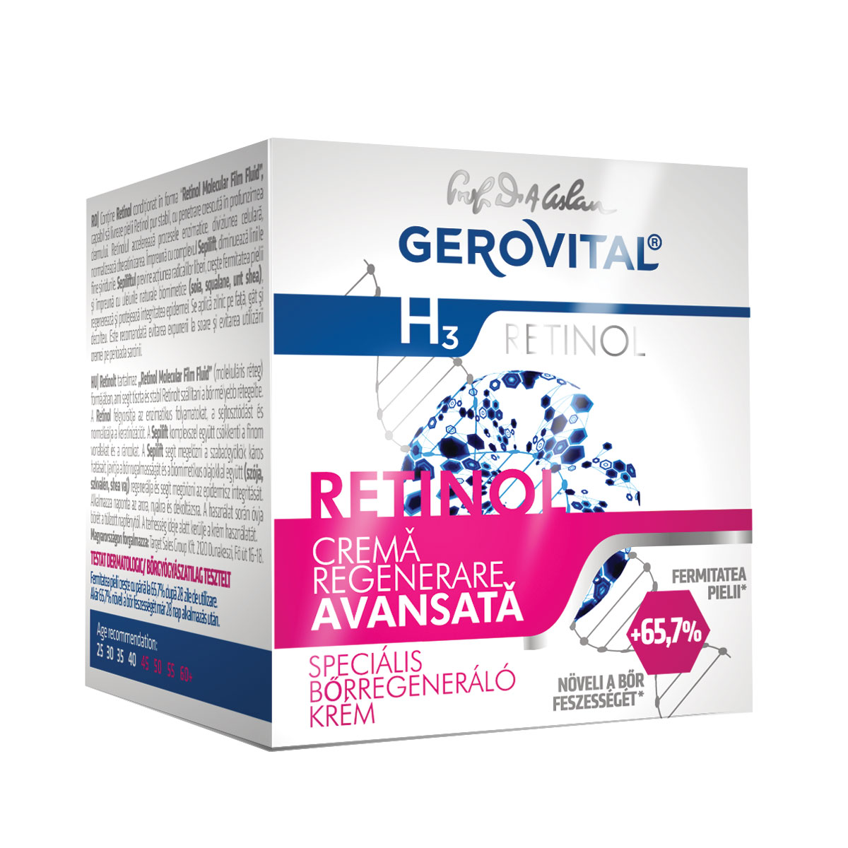Crema pentru regenerare avansata Gerovital H3 Retinol, 50 ml, Farmec
