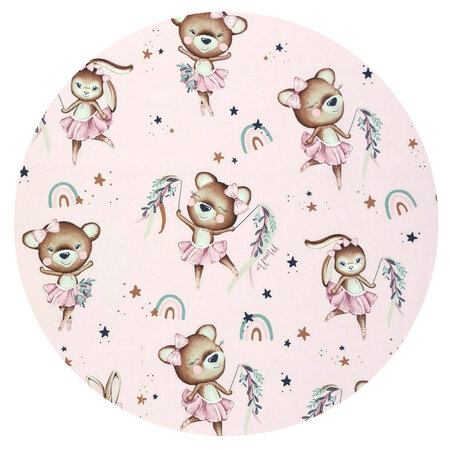 Prosop cu gluga din bumbac si thermo fleece, Little Ballerina Pink, 100x100 cm, MimiNu 639960