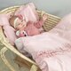 Prosop cu gluga cu volanas, din bumbac si thermo fleece Royal, Powder Pink, 100x100 cm, MimiNu 639979