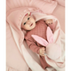 Prosop cu gluga cu volanas, din bumbac si thermo fleece Royal, Powder Pink, 100x100 cm, MimiNu 639980