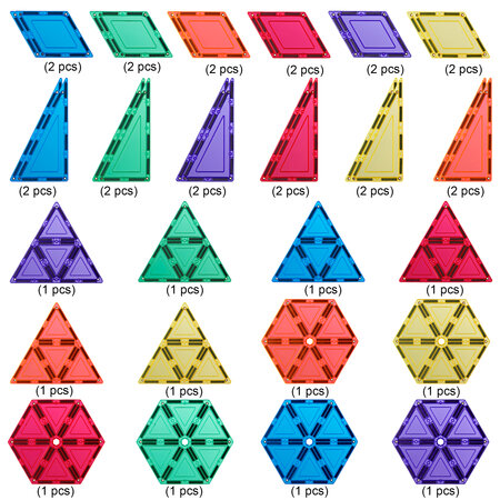 Set de constructie cu piese magnetice Geometry Pack, +3 ani, 36 piese, Learn & Grow 639995