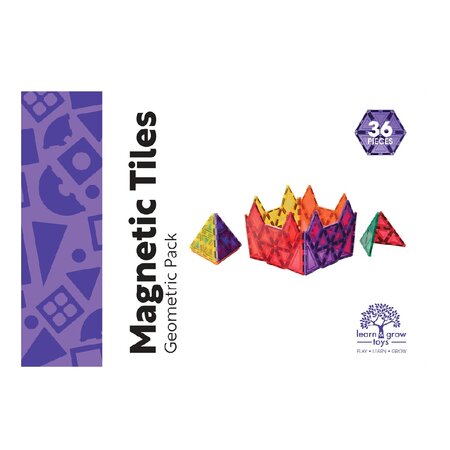 Set de constructie cu piese magnetice Geometry Pack, +3 ani, 36 piese, Learn & Grow 639996