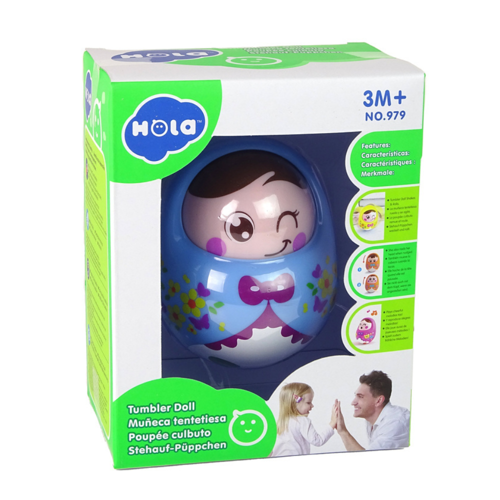 Papusa Happy Face Hopa Mitica, Albastru, 3 luni+, Hola