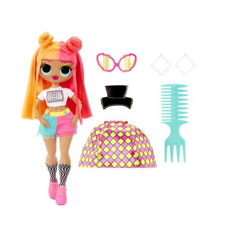 Papusa fashionista cu accesorii OMG Neonlicious, + 3 ani, L.O.L Surprise 640041