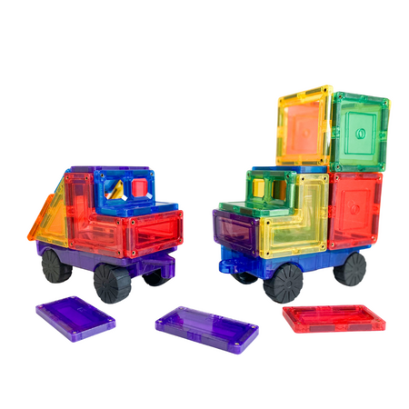 Set de constructie cu piese magnetice, +3 ani, Masini, 28 piese, Learn & Grow 640085