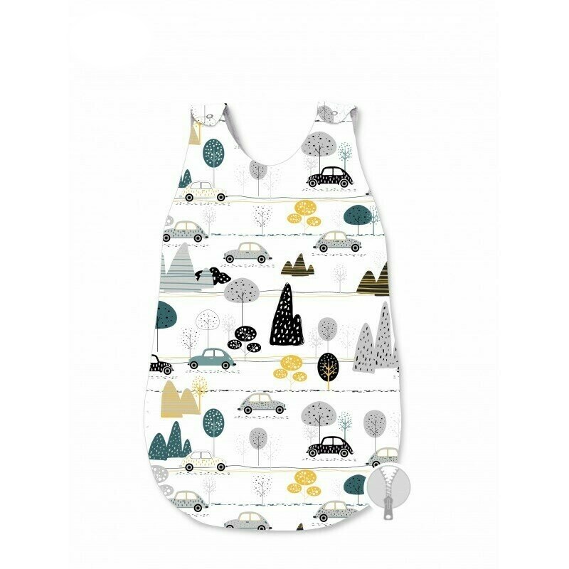 Sac de dormit pentru bebelusi, Childrens Journey Grey, 70 cm, 0 - 6 luni, MimiNu