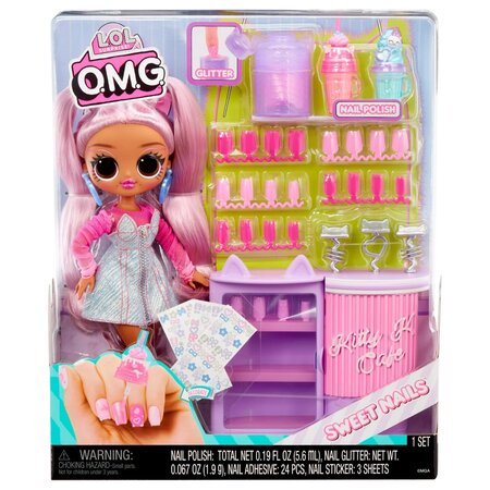 Set papusa cu accesorii OMG Sweet Nails Kitty k Cafe, + 3 ani, L.O.L Surprise 640154