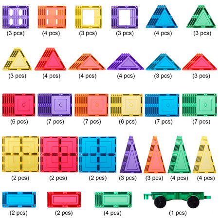 Set de constructie cu piese magnetice, +3 ani, 110 piese, Learn & Grow 640164