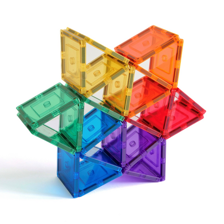 Set de constructie cu piese magnetice Small Square Pack, +3 ani, 36 piese, Learn & Grow 640181