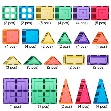 Set de constructie cu piese magnetice, +3 ani, 64 piese, Learn & Grow 640198