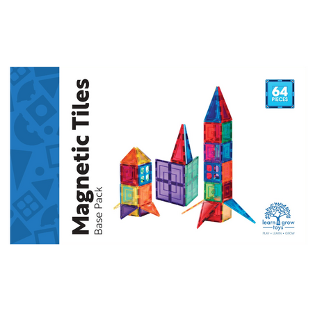 Set de constructie cu piese magnetice, +3 ani, 64 piese, Learn & Grow 640197