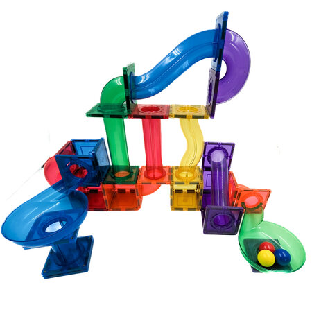 Set de constructie cu piese magnetice Ball Run, +3 ani, 88 piese, Learn & Grow 640214