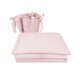 Set lenjerie pentru patut cu 3 piese, cu volanase Royal, Powder Pink, 120x60 cm, MimiNu 640290