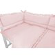 Set lenjerie pentru patut cu 3 piese, cu volanase Royal, Powder Pink, 120x60 cm, MimiNu 640291
