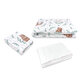 Set lenjerie pentru patut cu 3 piese, cearceaf 120x60 cm, pilota si husa pilota, 135x100 cm, Lulu Natural, MimiNu 640342
