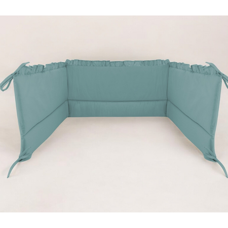 Aparatoare pentru patut cu panglici si cu volanase Royal, 180x30 cm, Nepal Green, MimiNu 685345