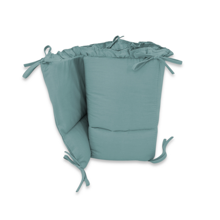 Aparatoare pentru patut cu panglici si cu volanase Royal, 180x30 cm, Nepal Green, MimiNu 685343