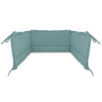 Aparatoare pentru patut cu panglici si cu volanase Royal, 180x30 cm, Nepal Green, MimiNu