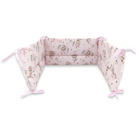 Aparatoare pentru patut cu panglici, Little Ballerina Pink, 120x60 cm, MimiNu