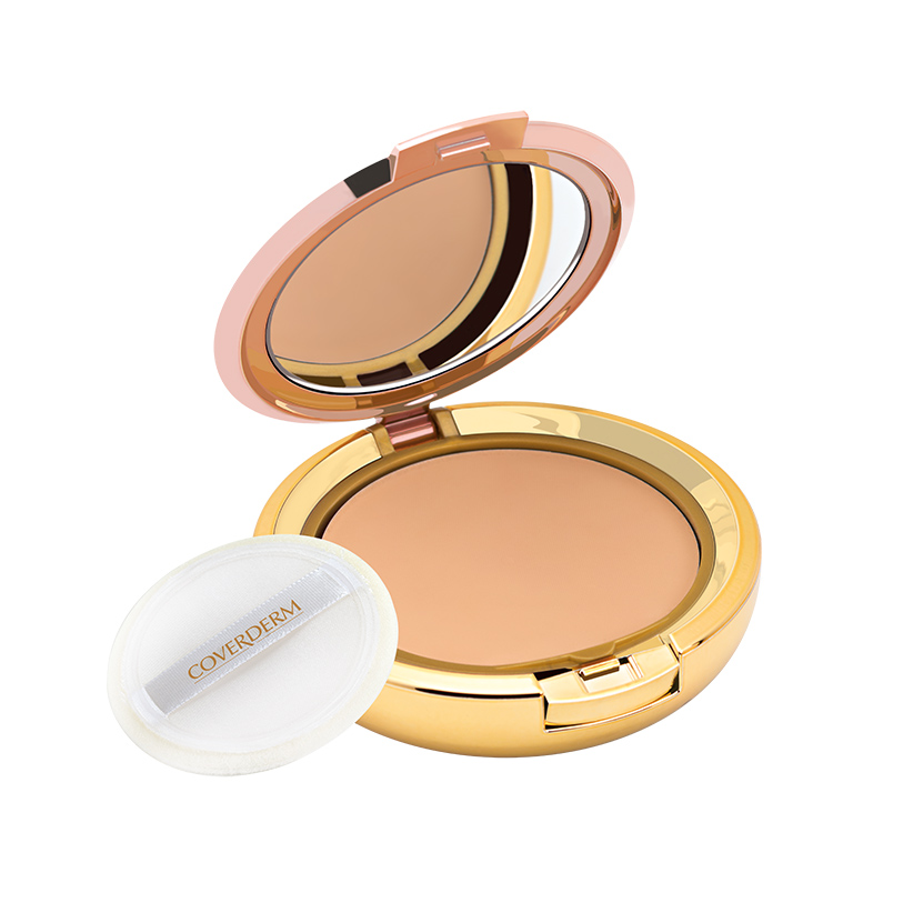 Pudra pentru fixarea fondului de ten pentru ten gras / acneic Compact Powder, nuanta 1, 10 g, Coverderm