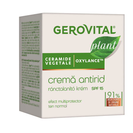 Crema antirid SPF15 Plant, 50 ml, Gerovital 640556