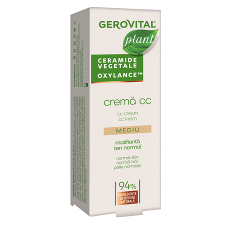 Crema CC matifianta cu ceramide Plant, 30 ml, Gerovital 640562